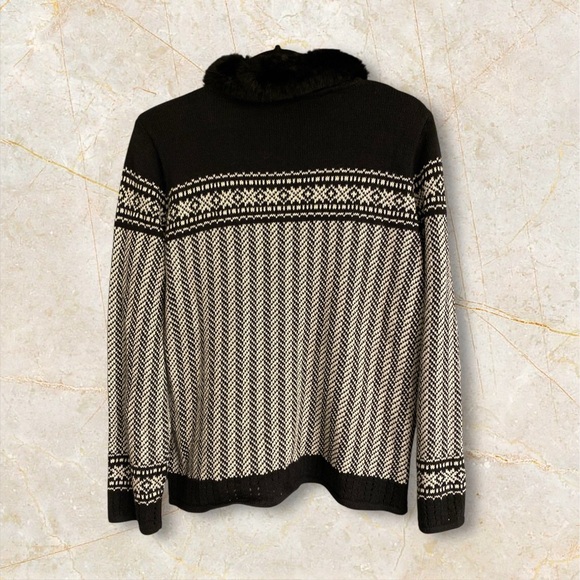 VTG Meg Allen Liz Claiborne Nordic Sweater W/DETACHABLE COLLAR - SIZE L - EUC - Picture 6 of 13